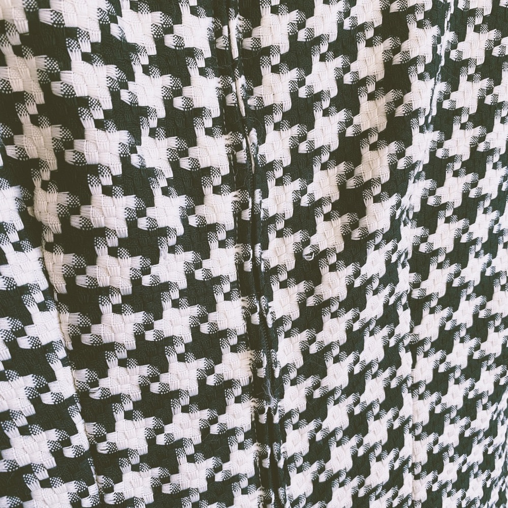 Vintage 50s 60s Green White Herringbone Mod Shift - Picture 4 of 4